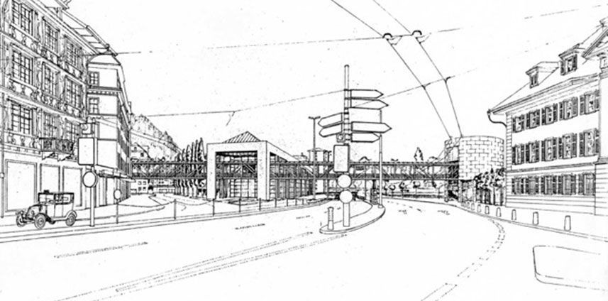 PROJEKTVARIANTE IDEENWETTBEWERB KASERNENPLATZ LUZERN 1981